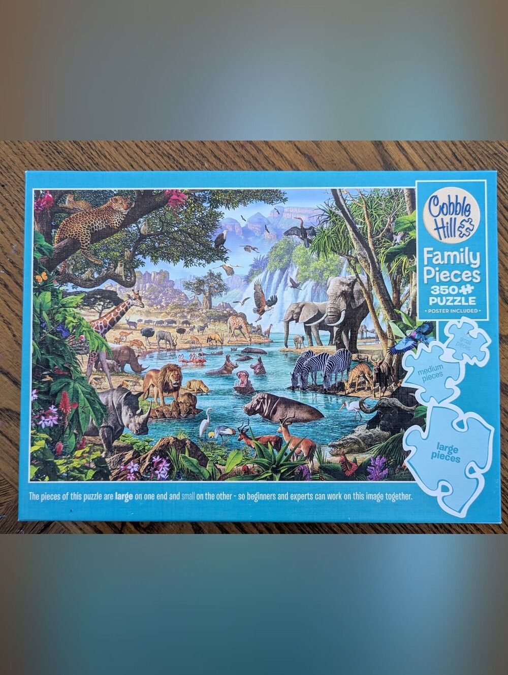 Cobble Hill Puzzle Family Pieces 350+ (African Wildlife / Savannah Scene) - Picture 4 of 4
